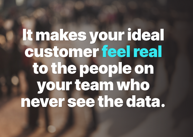 It makes your ideal customer feel real to the people on your team who never see the data.